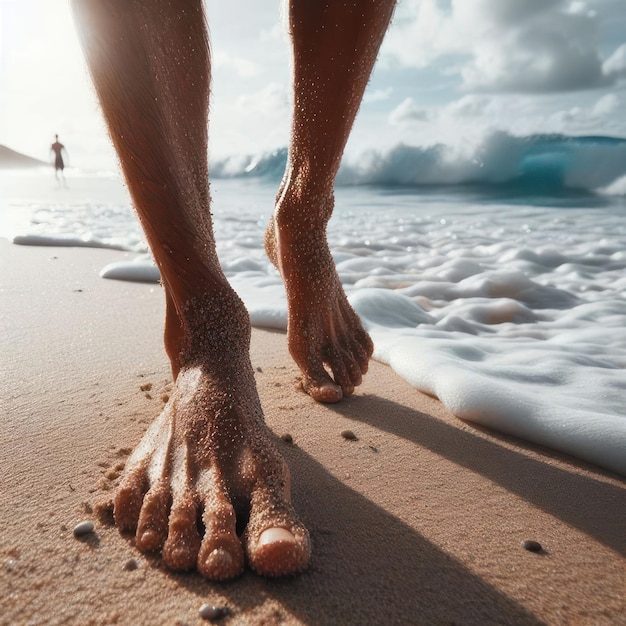 piedi sulla spiaggia