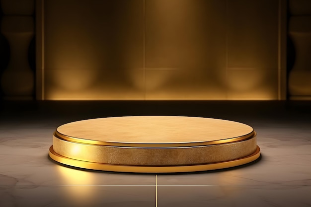 Piedistallo del podio in pietra d'oro o sfondo a tema islamico della piattaforma