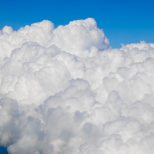 Piena di nuvole contro il cielo blu
