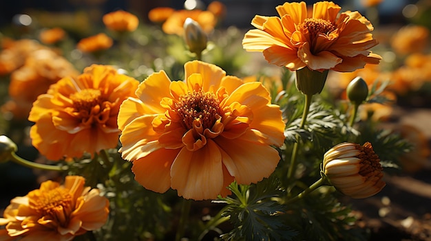 pieno di fiori di Marigold messicano