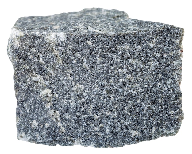 Pietra andesite isolata su sfondo bianco