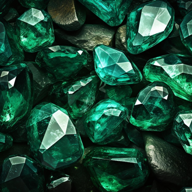 Pietre preziose di fondo di colore verde smeraldo