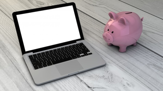 Piggybank e laptop