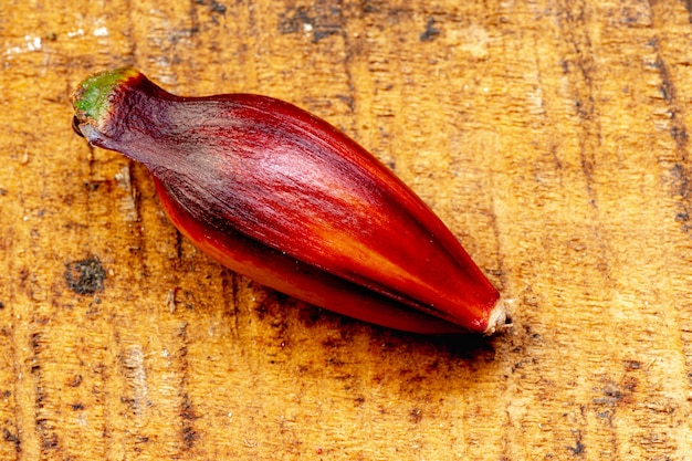 Pigna e pinoli (tipico seme di araucaria usato come condimento nella cucina brasiliana). Pinoli, tipico cibo invernale su superficie in legno.