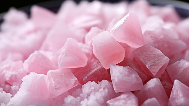 Pila di cubetti di zucchero rosa AI generativa
