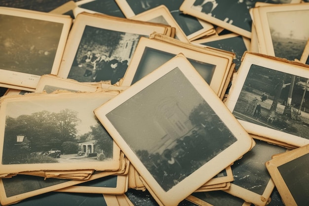 Pila di foto d'epoca vuote