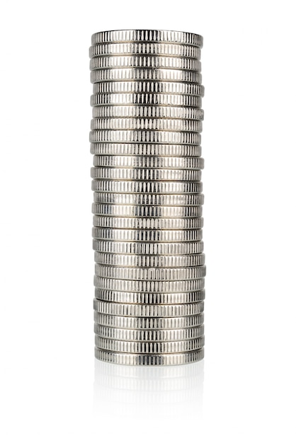 Pila di monete d'argento
