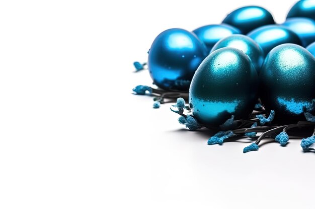 Pila di uova blu IA generativa
