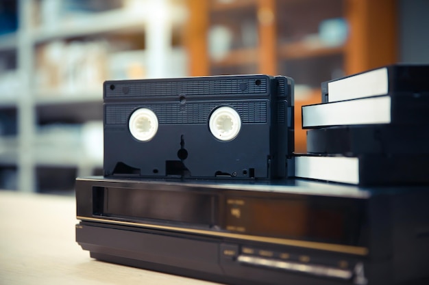 Pila di videocassette con registrazione video