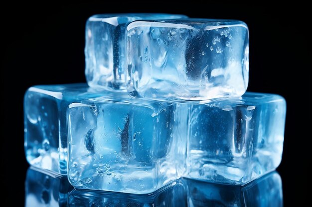 Pila ordinatamente organizzata di cubetti di ghiaccio in Ai generativa leggera isolata