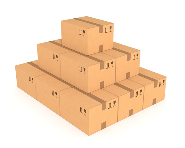 Pile di scatole di cartone