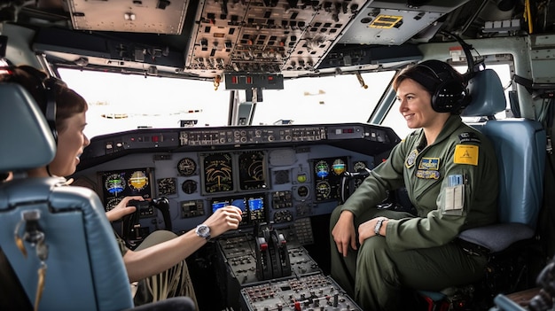 Pilota di intelligenza artificiale generativa e primo ufficiale donna sul ponte di volo