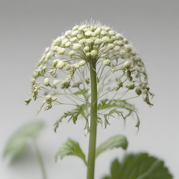 Pimpinella pruatjan pianta isolata sullo sfondo bianco