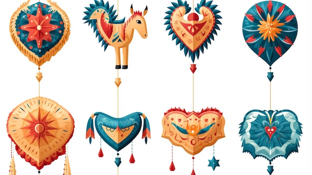 Pinatas di vacanza messicana dei cartoni animati
