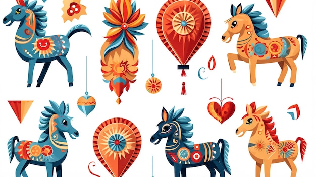 Pinatas di vacanza messicana dei cartoni animati