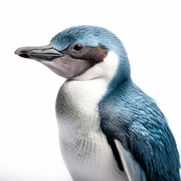 Pinguino blu isolato su bianco