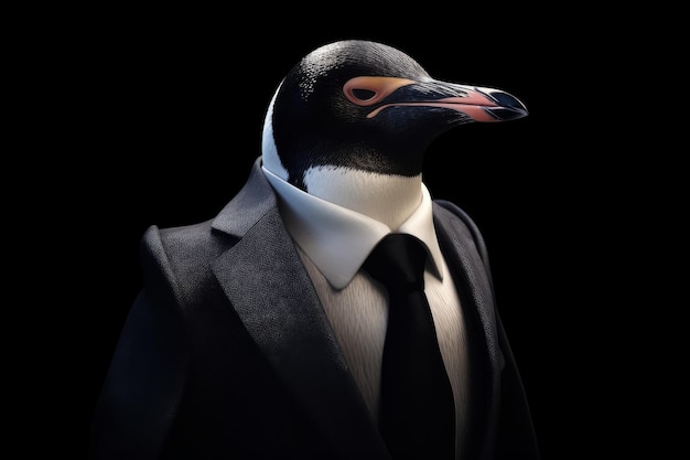 Pinguino che indossa un vestito d'affari classico Generare ai