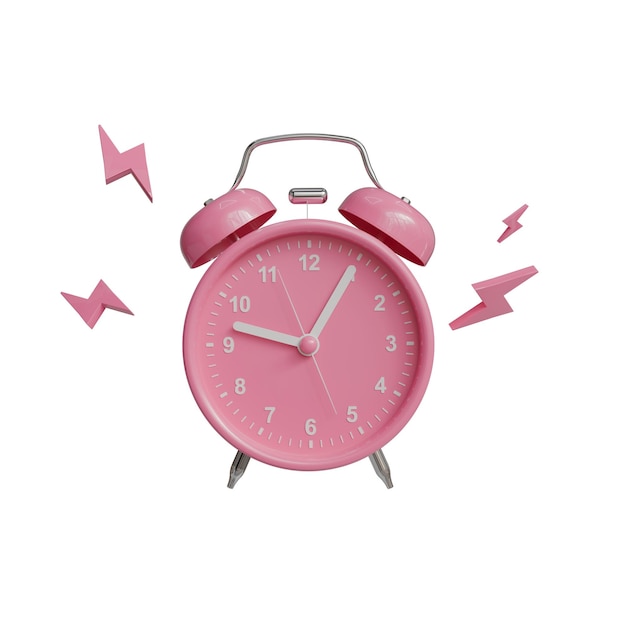 Pink Alarm Clock 3D Illustration
