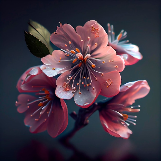 Pink Cherry Blossom Illustration creato dalla tecnologia generativa AI