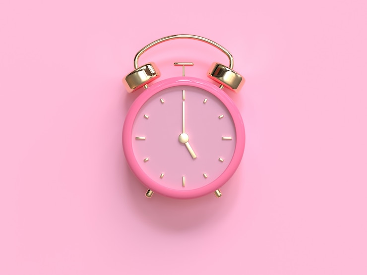 pink gold clock/alarm 3d rendering