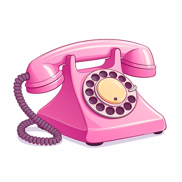 pink_old_phone_no_people_detailed_dynamic_isolated_4f655977