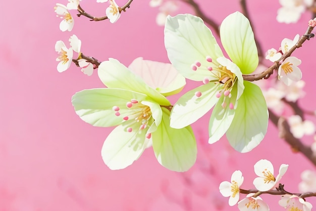 Pink Plum Peach Blossom Cherry Blossom Sfondo Carta da parati Illustrazione Petali Creativo