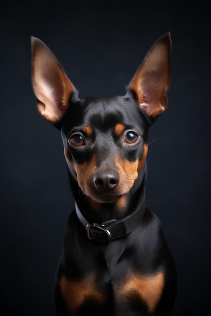 Pinscher miniatura cane illustrazione AI generativa