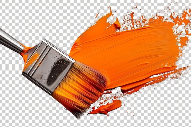 Pintura arancione su sfondo trasparente