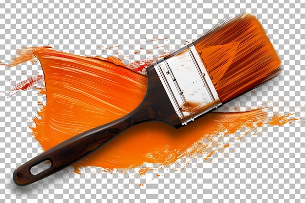 Pintura arancione su sfondo trasparente