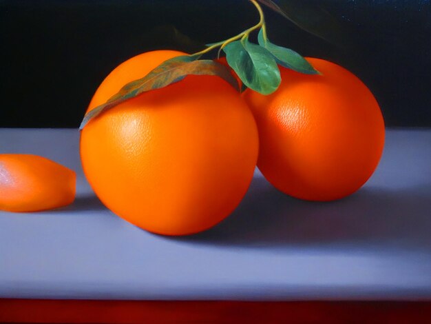 Pintura con mandarina 3d 4k download di immagini
