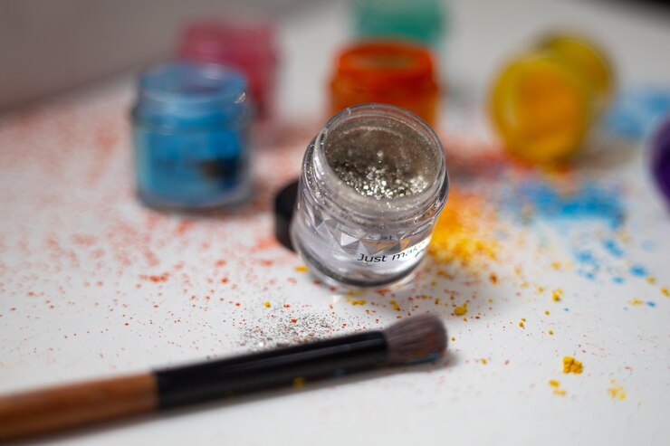 Foto pintura pigmenti colore trucco trucco palette creatività