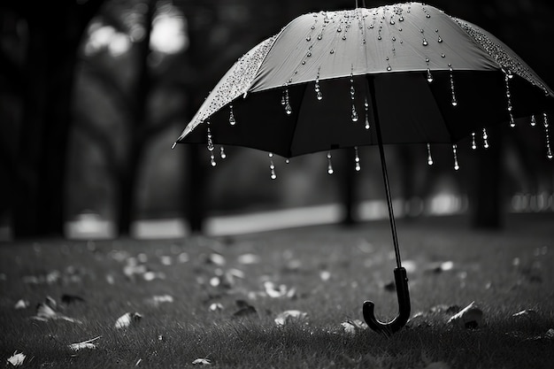 Pioggia che cade da un ombrello