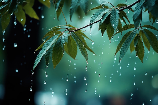 Pioggia Giornata di pioggia su sfondo e carta da parati autunnali AI generativa