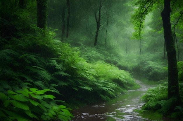 Pioggia nella foresta