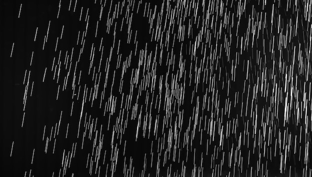 Pioggia sul nero. Spruzzi d'acqua astratti su uno sfondo nero per la modalità di fusione dello schermo e il ritocco delle foto.