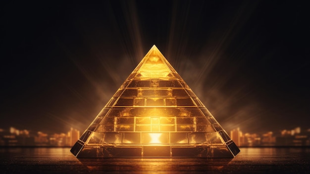 piramide con la piramide d'oro in cima.