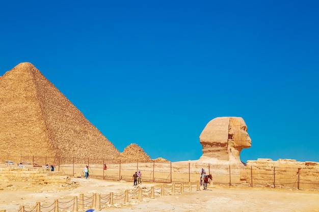 Piramide di Cheope e Grande Sfinge Grandi piramidi egiziane Giza Egitto 16 ottobre 2023