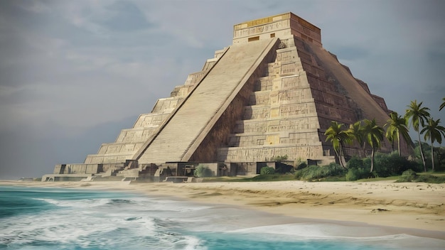 Piramide di pietra sulla spiaggia