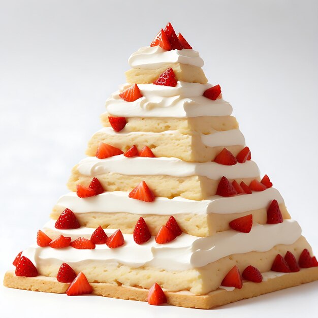 Piramide di shortcake isolata su uno sfondo bianco AI generato