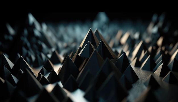 Piramide triangolare carta da parati sfondo scuro Generativo Ai