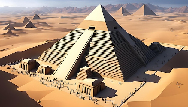 piramidi delle piramidi con le piramidi sullo sfondo