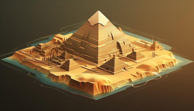 Piramidi isometriche di Giza illustrazione creativa