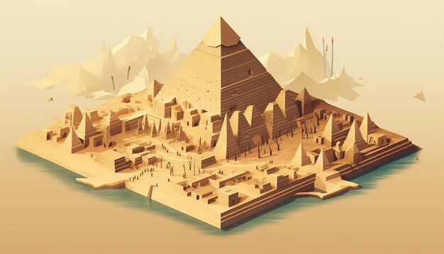 Piramidi isometriche di Giza illustrazione creativa