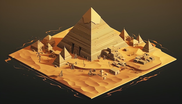 Piramidi isometriche di Giza illustrazione creativa