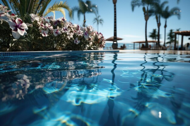 piscina blu ariel vista concetto di vacanze