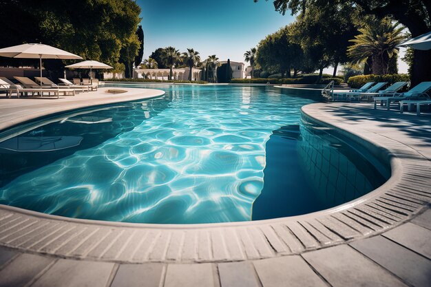 Piscina in Hotel Resort con vista sulla natura per godersi le vacanze in una giornata luminosa