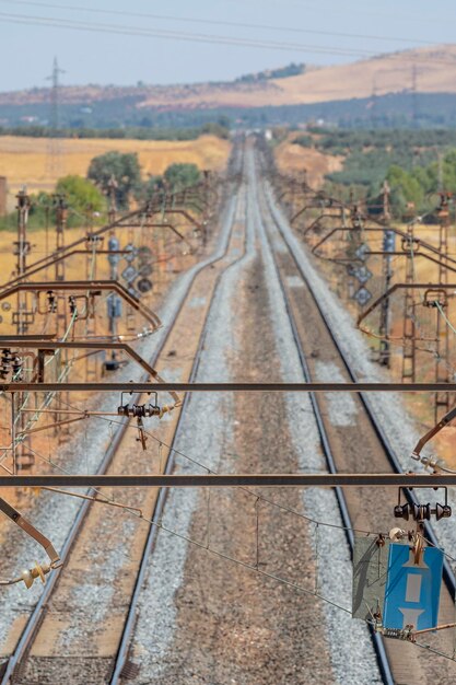 Pista del treno del paesaggio di Castilla, Spagna