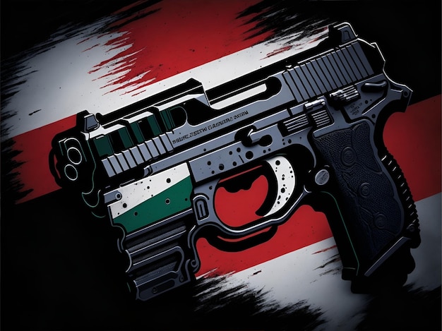 Pistola con bandiera palestinese