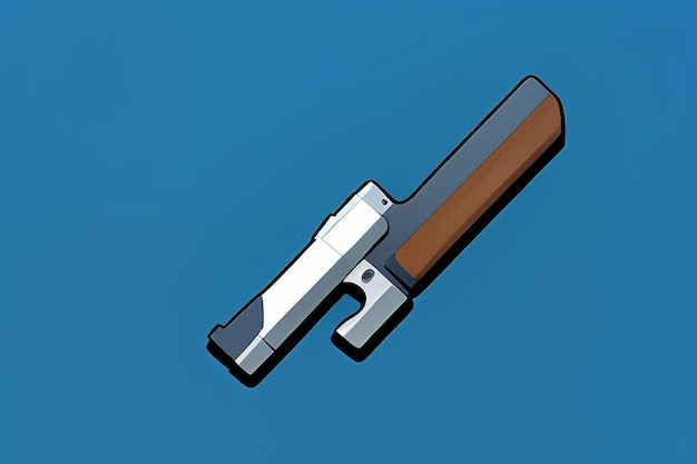 Pistola giocattolo cartone animato icona oggetto virtuale gioco prop stile semplice pistola arma illustrazione UI design