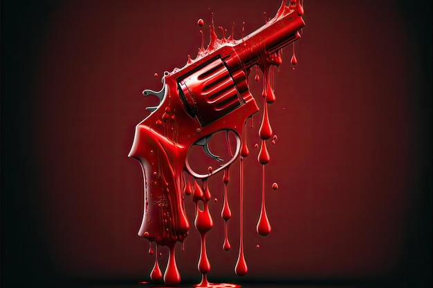 Pistola rossa gocciolante